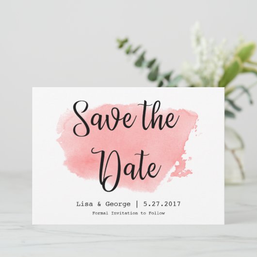 Wasserfarbe Save the Date mit benutzerdefiniertem (Stehend Vorderseite)