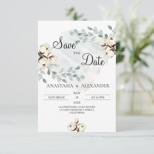 Wasserfarbe Save the Date. Save The Date (Stehend Vorderseite)