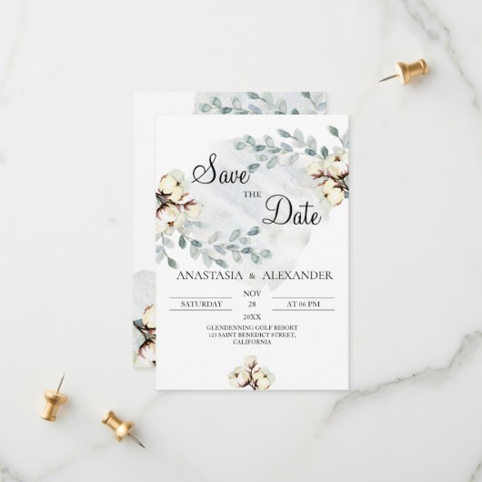 Wasserfarbe Save the Date. Save The Date (Vorderseite/Rückseite Beispiel)