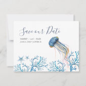 Wasserfarbe Save the Date unter Meer (Vorderseite)