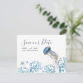 Wasserfarbe Save the Date unter Meer (Stehend Vorderseite)