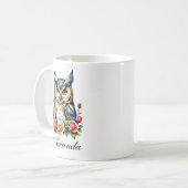 Wasserfarbe Schale mit Blume Girl Kaffeetasse (Vorderseite Links)