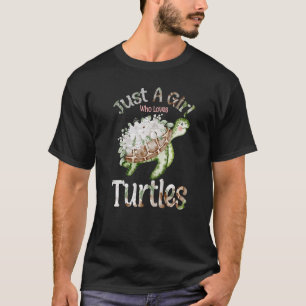 Wasserfarbe Schildkröte Nur Ein Mädchen Das Schild T-Shirt