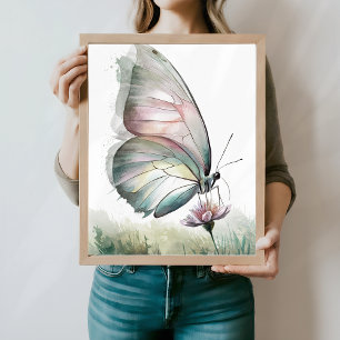 Wasserfarbe Schmetterling Poster