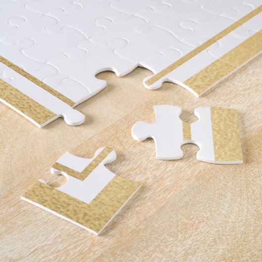 Wasserfarbe Schnauzer Welpe mit Goldrahmen Puzzle (Seite)