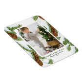 Wasserfarbe Schnee Pinecones Weihnachts-Foto Magnet (Rechte Seite)