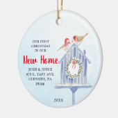 Wasserfarbe Schneeballhaus Personalisiert Neue Zuh Keramik Ornament (Links)