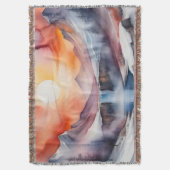 Wasserfarbe schneebedeckte Berge bei Sonnenunterga Decke (Vorderseite Vertikal)