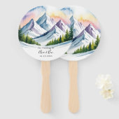 Wasserfarbe Schneeberg Landschaft Hochzeit Fächer (Vorne und Hinten)