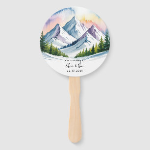 Wasserfarbe Schneeberg Landschaft Hochzeit Fächer