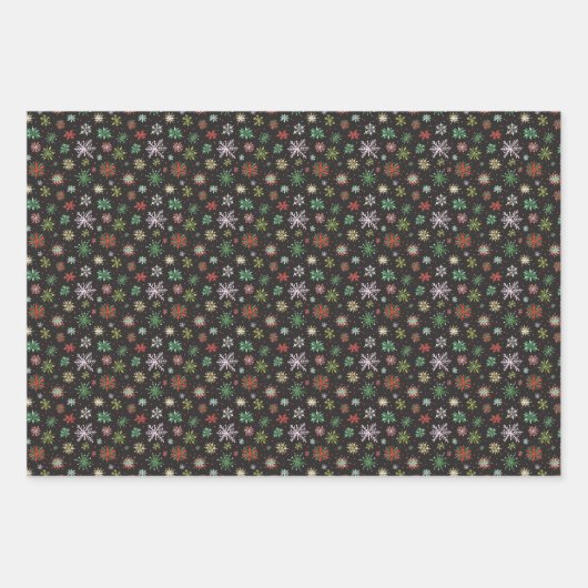 Wasserfarbe Schneeflocken Weihnachten Geschenkpapier Set (Vorderseite 3)