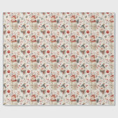 Wasserfarbe Schneemann Weihnachten Land Hütte Geschenkpapier (Flach)