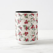 Wasserfarbe Schöne Cranberry Design Zweifarbige Tasse (Mittel)