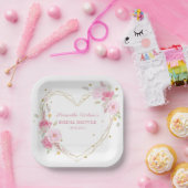 Wasserfarbe Schöne Rose Brautparty Pappteller (Party)