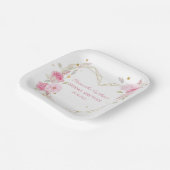 Wasserfarbe Schöne Rose Brautparty Pappteller (Gewinkelt)