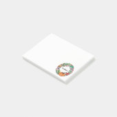 Wasserfarbe Schöner Kürbiskranz mit Blätter Post-it Klebezettel (angewinkelt)