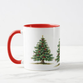 Wasserfarbe Schöner Weihnachtsbaum Tasse