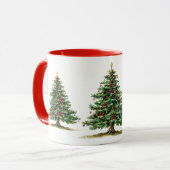 Wasserfarbe Schöner Weihnachtsbaum Tasse (Vorderseite Links)
