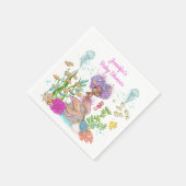 Wasserfarbe Schönes Brown Kleine Meerjungfrau Gebu Serviette (Ecke)