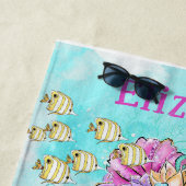 Wasserfarbe Schönes kleines Meerjungfisch Badetuch (Beispiel)