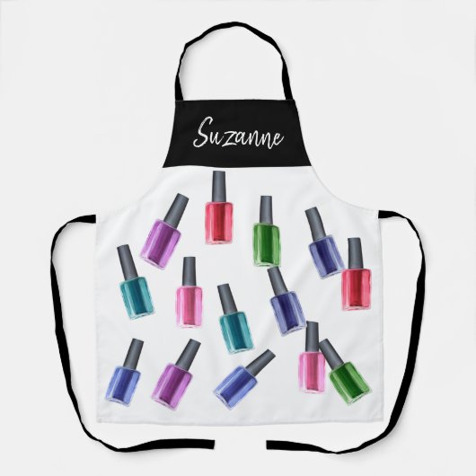 Wasserfarbe Schönheitsnagel Polnischer Salon Perso Schürze (Vorderseite)