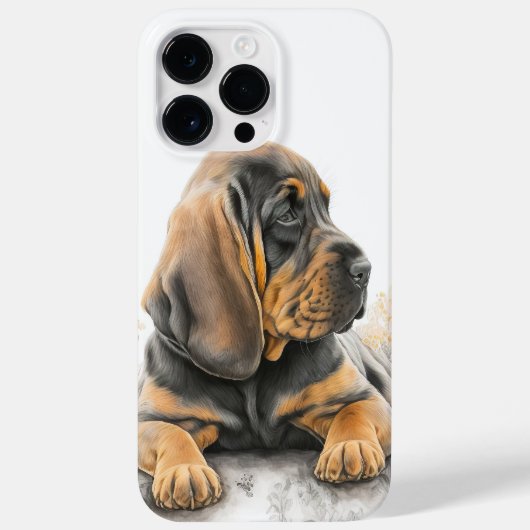 WASSERFARBE SCHWARZ & TAN BLOODHOUND PUPPENHUND Case-Mate iPhone HÜLLE (Rückseite)