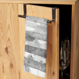 Wasserfarbe Schwarz und Weiß Streifen Geschirrtuch