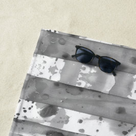 Wasserfarbe Schwarz und Weiß Streifen Strandtuch