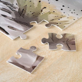 Wasserfarbe Schwarz und Weiße Flusskatze in der Na Puzzle (Seite)