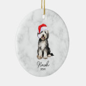 Wasserfarbe Schwarz/Weiß Bernedoodle/Goldendoodle Keramik Ornament (Rechts)
