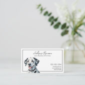 Wasserfarbe Schwarz/Weiß Dalmatiner Wanderung Visitenkarte (Stehend Vorderseite)