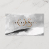 Wasserfarbe Schwarz-weiß Landschaft Mit Monogramm Visitenkarte