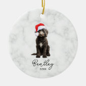 Wasserfarbe Schwarz/Weiß Tuxedo Goldendoodle Keramik Ornament (Vorne)