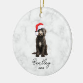 Wasserfarbe Schwarz/Weiß Tuxedo Goldendoodle Keramik Ornament (Links)