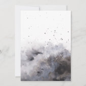 Wasserfarbe Schwarzer Nebel Babydusche Einladung (Rückseite)