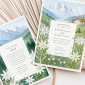 Wasserfarbe Schweiz Edelweiss Hochzeit Einladung