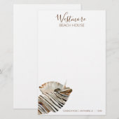 Wasserfarbe Seashell Beach House Briefpapier (Vorne/Hinten)