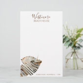 Wasserfarbe Seashell Beach House Briefpapier (Stehend Vorderseite)