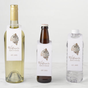 Wasserfarbe Seashell Beach House Flaschenanhänger