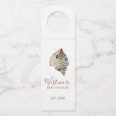 Wasserfarbe Seashell Beach House Flaschenanhänger (Vorderseite)