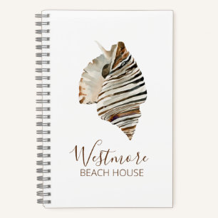 Wasserfarbe Seashell Beach House Notizblock