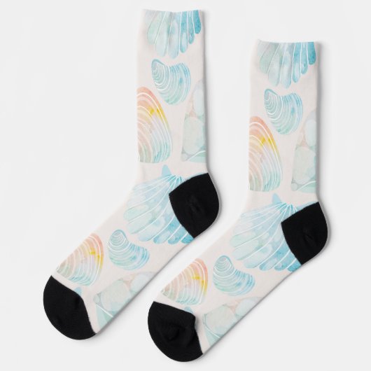 Wasserfarbe Seashell Crew Socken (Linkes Detail)