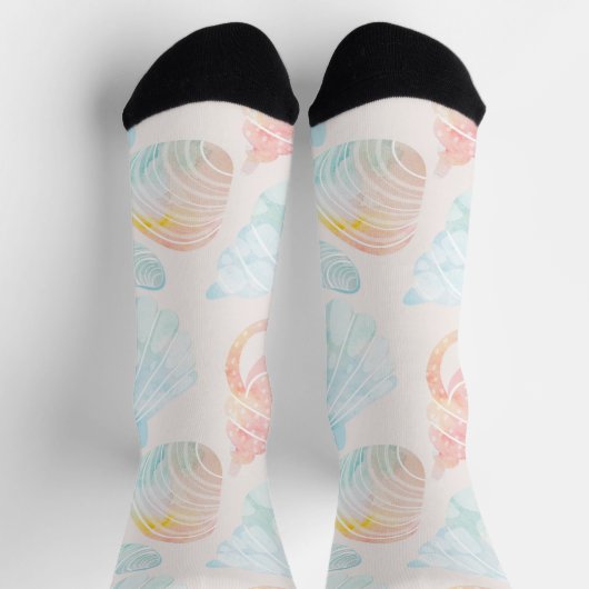 Wasserfarbe Seashell Crew Socken (Oben)