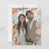 Wasserfarbe Seashell Neutral Beach Hochzeit Save The Date (Rückseite)