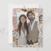 Wasserfarbe Seashell Neutral Beach Hochzeit Save The Date (Rückseite)