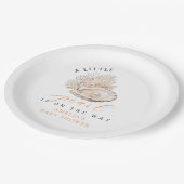 Wasserfarbe Seashell Pearl Baby Dusche Pappteller (Schrägansicht)