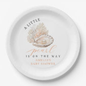 Wasserfarbe Seashell Pearl Baby Dusche Pappteller (Vorderseite)