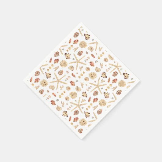 Wasserfarbe Seashell Serviette (Ecke)