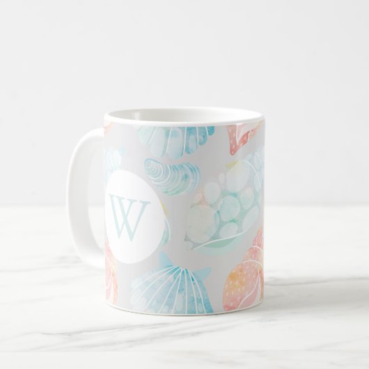 Wasserfarbe Seashell-Tasse Kaffeetasse (Vorderseite Links)