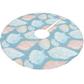 Wasserfarbe Seashell Tree Skirt Polyester Weihnachtsbaumdecke (Schrägansicht)